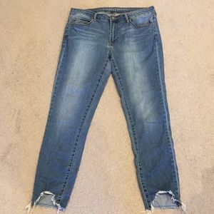 Articles of Society Distressed Hem Cropped Denim